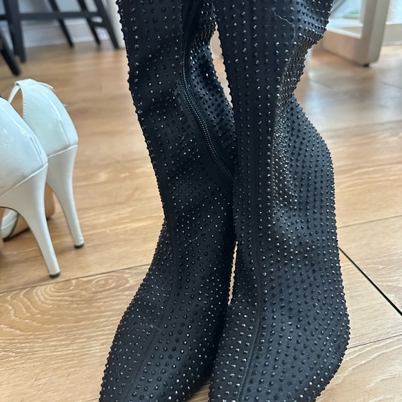 Black Ankle Boot Stiletto Heel - Picture 2 of 2